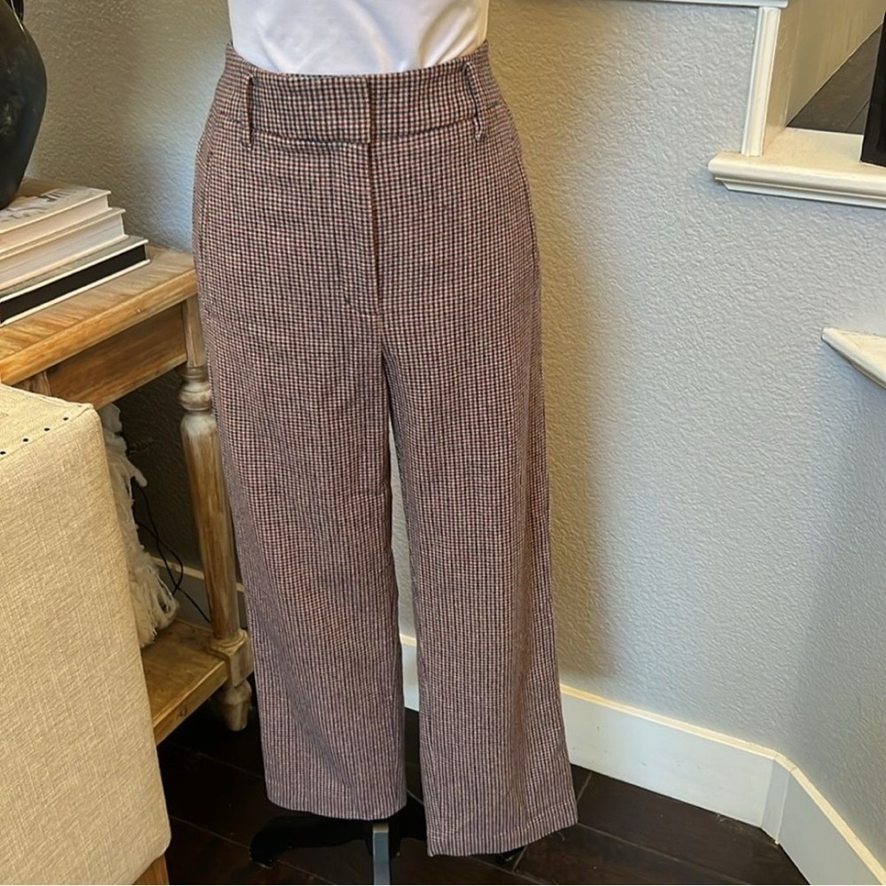 Aritzia Wilfred Wool Cashmere Blend Houndstooth Cropped Trousers